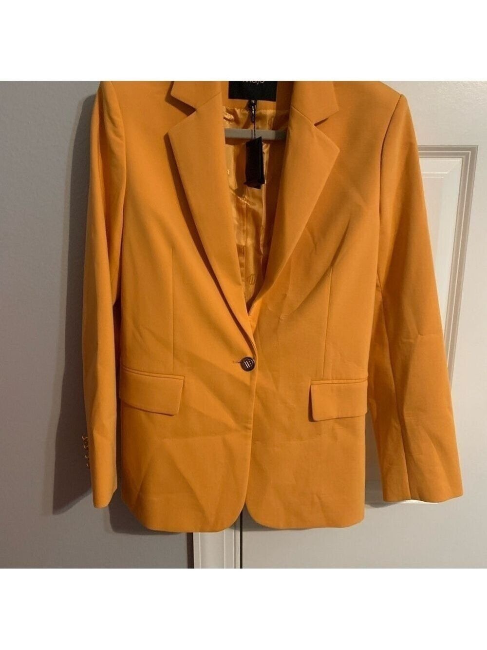 Maje Vibrant Orange Women's Blazer - Picture 8 of 11